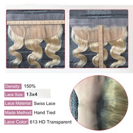 613 Lace Frontal Body Wave 8 Inch 12a 13x4 100% Russian Blonde Human Hair Ear To Ear Hd Transparent Lace Closure 180% Density Pre Plucked Free Part With Baby Hair Real Invisible Golden Color