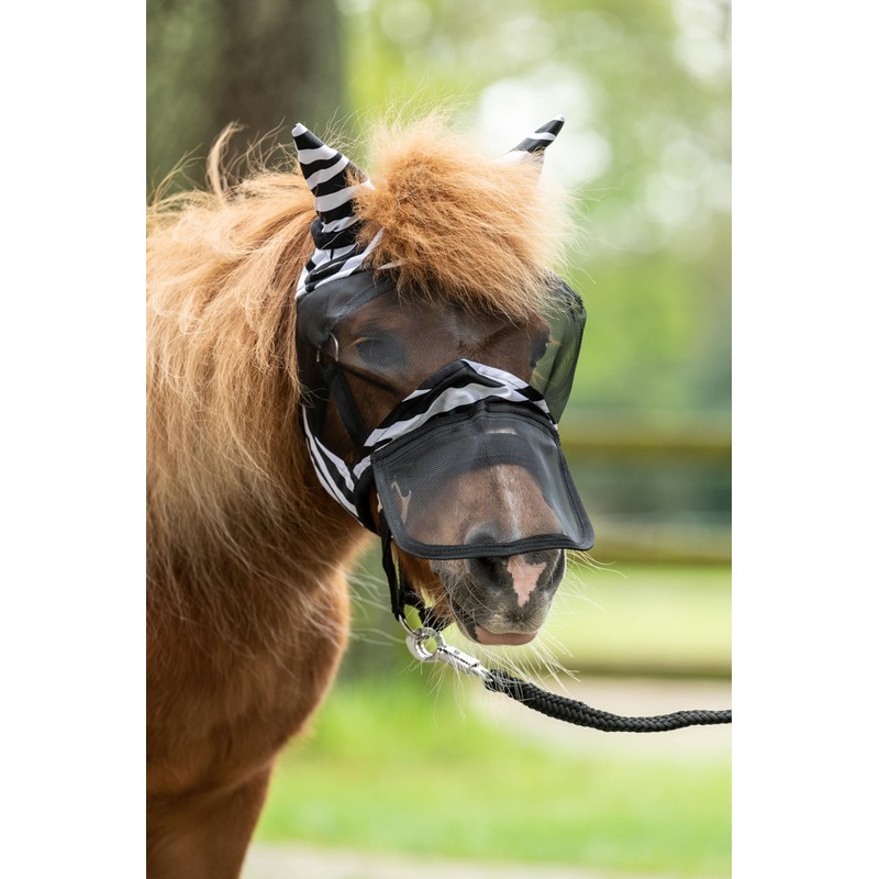 HKM Zebra - Maschera per mosca con nasello rimovibile, taglia