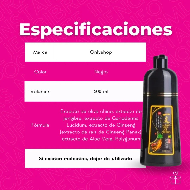 Shampoo Tinte Instantaneo Cubre Canas Natural Jengibre 500ml