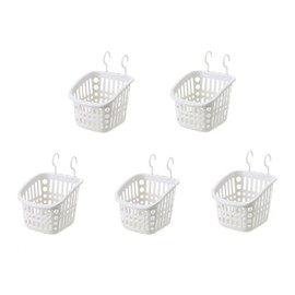 Doitxue 5 cestas de almacenamiento de plástico para colgar, cesta de lavandería, cestas para organizar, baño, cocina, dormitorio, dormitorio, cesta de almacenamiento pequeña de 6.7 x 7.7 x 6.1 pulgadas (gris)