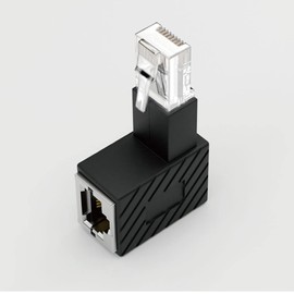 Airlia Setagaya Electric Nakamachi 4-chome LAN Connector, L Shape, Angle Change, RJ45, UTP, CAT6A, Supports 10 Gigabit