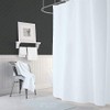 Tropik Home Narrow Width, Extra Long White Bathroom Fabric Shower