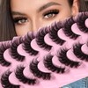 JIMIRE Faux Mink Lashes Volume False Eyelashes with Lash Glue
