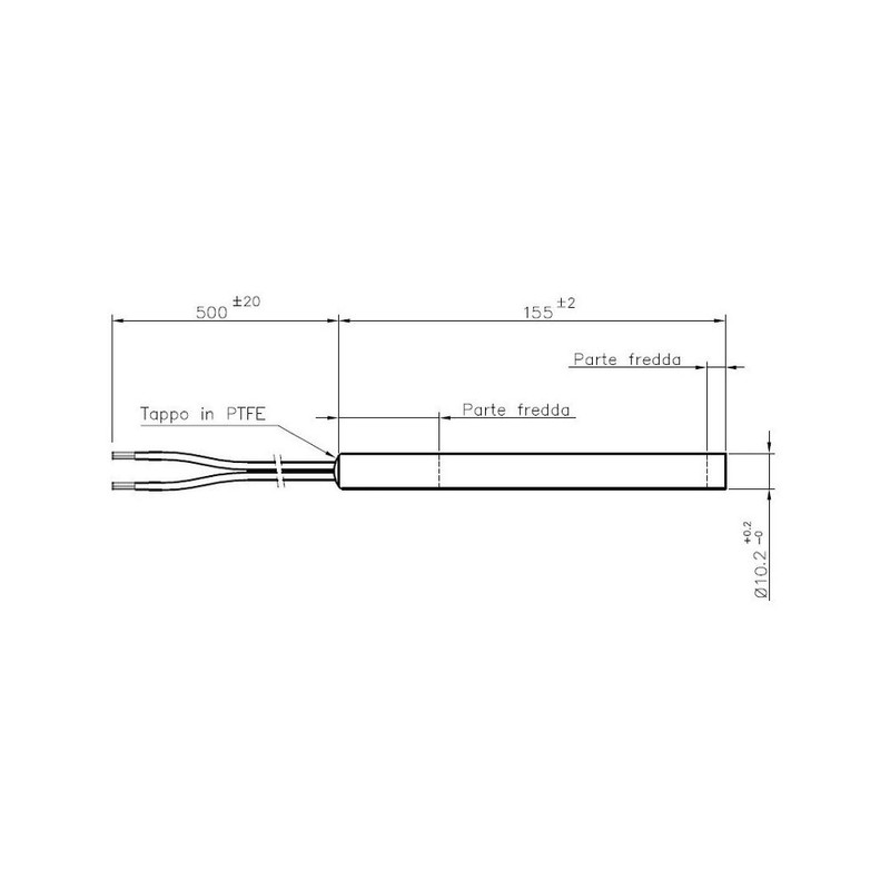 Easyricambi 300W Pellet Stove Ignition Resistor Length 155mm Diameter 10.2mm