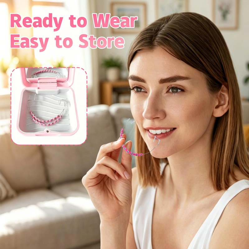 Dental Fake Braces for Teeth with Storage Case, Orthodontic Temporary