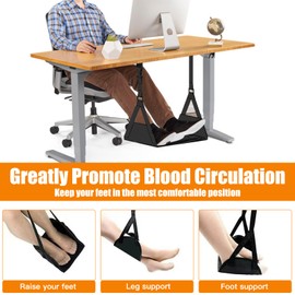 Aeroplane Footrest with Sponge & Removable Support Plate, Height Adjustable Foot Hammock, Portable Foot Hammock for Train, Office, Dorm, Long Distance Travel, Long Flights, Relaxation, Comfort