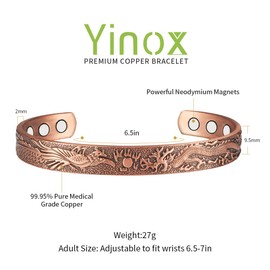 Pure Copper Bracelet Clan Style Opening Red Copper Bracelet Adjustable, Copper