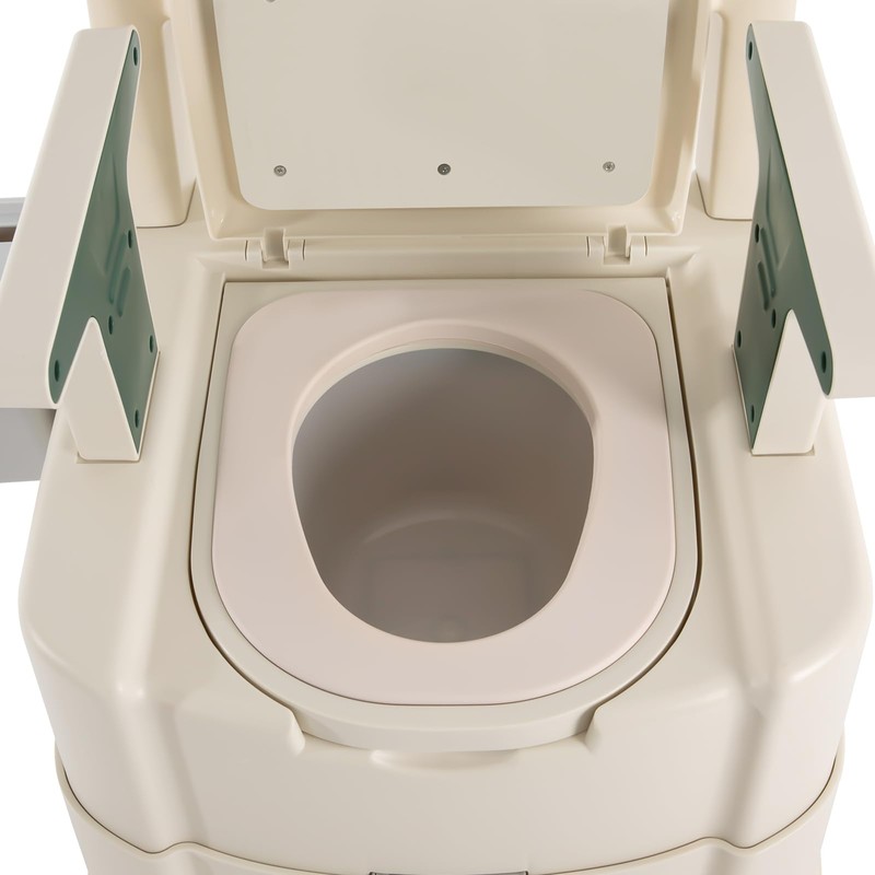Portable Bedside Commode with Night Light, 440lb Load Capacity,PU Cushion,