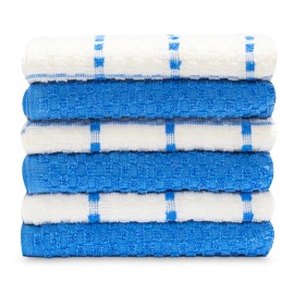 GOLD TEXTILES Kitchen Towels 6 Pack Premium 100% Cotton Dish Towels for Kitchen (15 x 25 In...