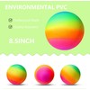 YNHFIFI 4 Pack Playground Ball, 8.5 Inch Rainbow Kickball for