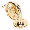 Gold Miniature French Horn Shaped Lapel Brooch Pin Brass Mini
