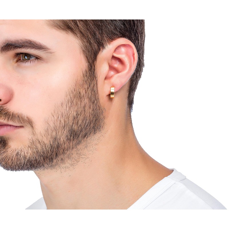 Jstyle Stainless Steel Mens Womens Clip On Earrings Hoop Huggie