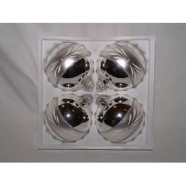 Jingle Bells Lauscha Christmas Tree Bauble Silver with Matt White Decoration 10 cm