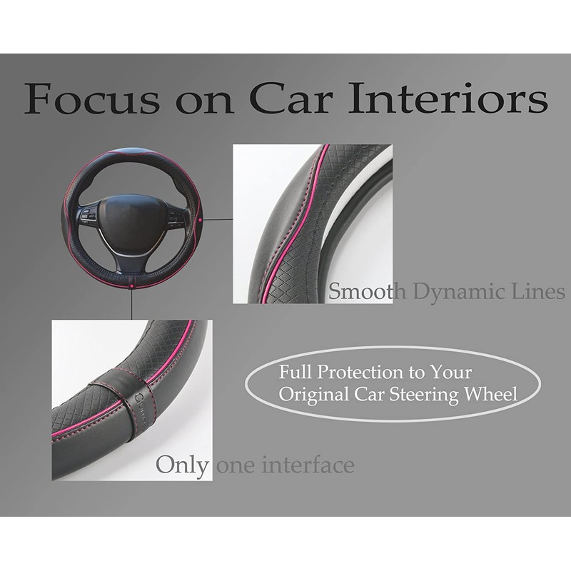 Car Steering Wheel Cover, Anti-Slip, Safety, Soft, Breathable, Heavy Duty,