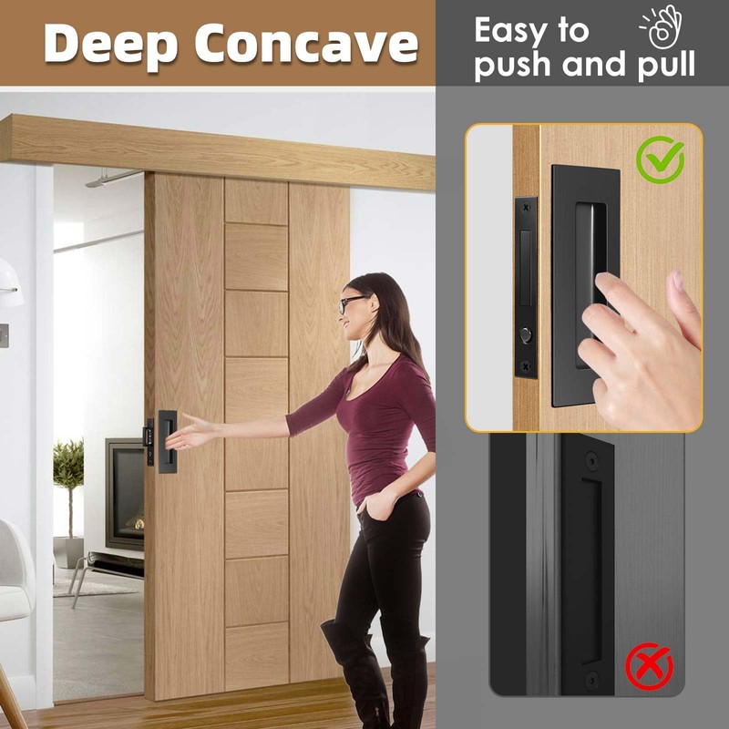 6 INCH Sliding Pocket Door Handles, 304 Stainless Steel Non