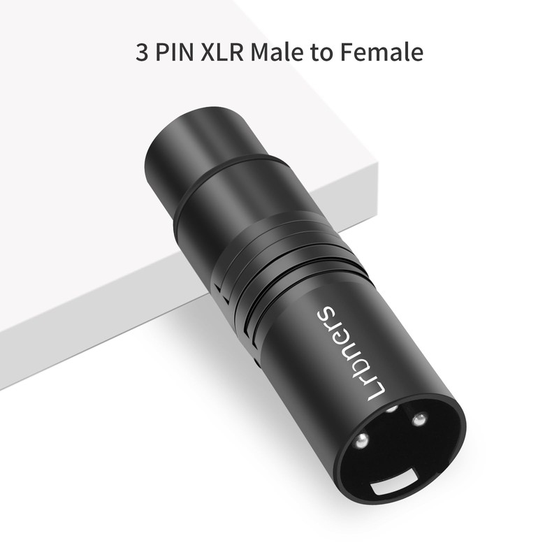 Lrbners XLR Male to Female Audio Adapter, Black Shell Secure