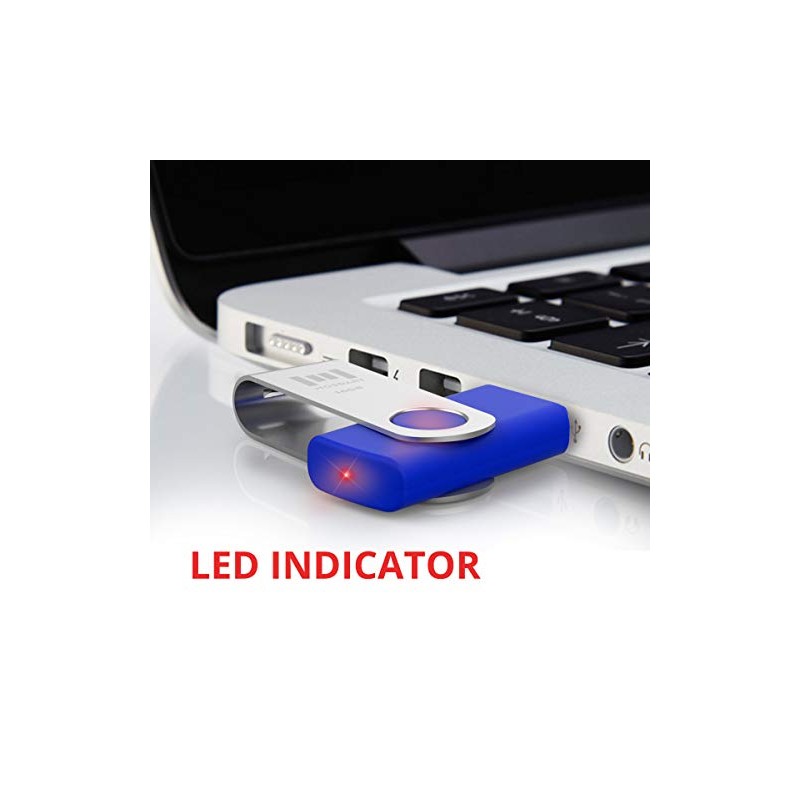 mosDART Paquete de 10 Flash Drives USB 2.0, Azul, 16GB