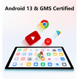Android Tablet, 10.1 inch Android 13 Tablets 6GB RAM 64GB ROM 1TB Expand, 1280x800 IPS HD Touchscreen,6000mAh Battery, Bluetooth, Dual Camera, GMS, WiFi (Blue)