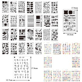 HTTDSLF Pack of 36 Letter Stencils, Stencils Letters Painting Stencils Plastic Letter Stencils Small for Scrapbooking, Alphabet Stencils for Painting Sketching, Bullet Journal Stencils