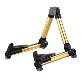 ENO MUSIC Folding Acoustic Guitar Stand, Suitable for Electric Guitars, Bass Guitars (Gold)