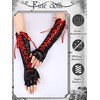 Geyoga Long Lace Fingerless Gloves Women Elbow Punk Flower Ribbon