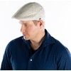 Funky Junque Men's Linen Duckbill Flat Cap - Light Grey
