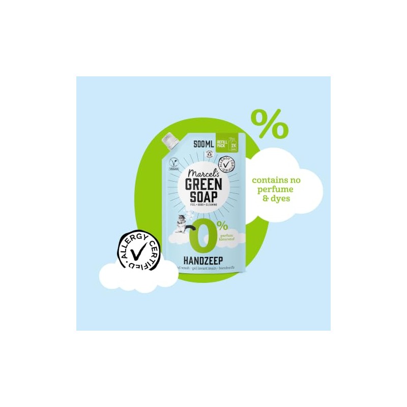 Marcel's Green Soap - Hand Soap Refill 0% - Allergy