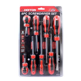 DEKTON DT65267 Screwdriver, Black/Red, Set of 8 Piece
