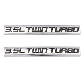 2PCS 3D 3.5L Twin Turbo Emblem Chrome Finish Metal Emblem Badge Fender Trunk Car Decal Sticker (Black)