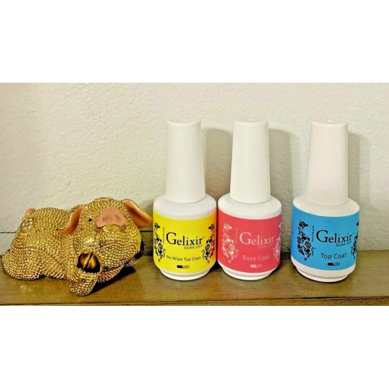 GELIXIR - Soak Off Gel - Base -Top - No-wipe