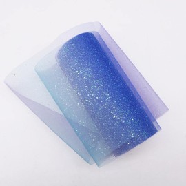 VOANZO 2 Rolls Tulle Fabric Glitter Fabric Gradient Colours Sheer Fabric for DIY Table Tutu Skirt Sewing Party Wedding Decoration Gift 6 inches x 30 ft