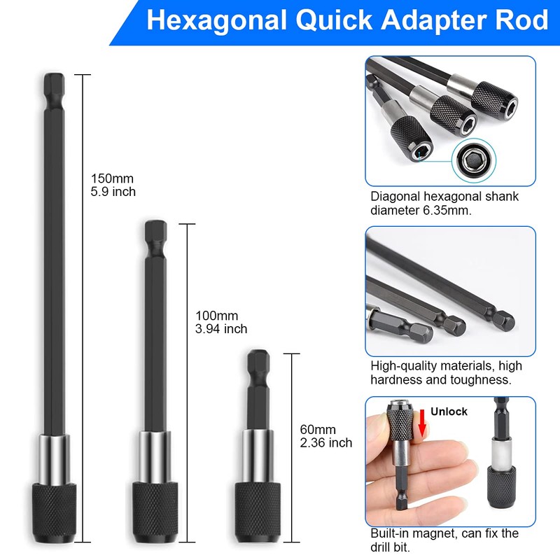 2 x 105° angle attachment for cordless screwdriver adapter, 3