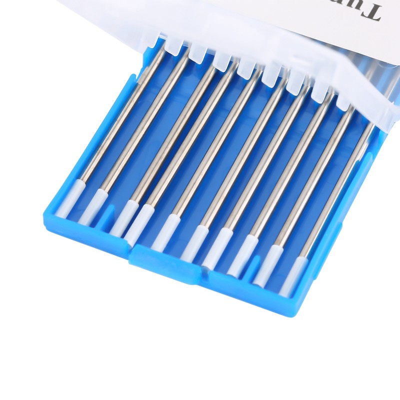 10Pcs Zirconiated Tungsten Electrodes WZ8 White Tip for AC Tig
