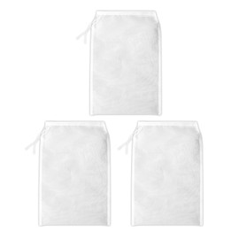 Reusable Micron Fine Mesh Filter Bags, Drawstring Cold Brew Coffee Cheese Cloths Strainer Bags, Fine Mesh Nylon Straining Bag, Washable Strainer Bag for Juice Wine Brewing Hop(100 mesh)