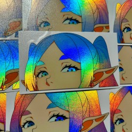 KAMUI COLORS FRIEREN HOLO ANIME GIRL PEEKER CAR STICKER