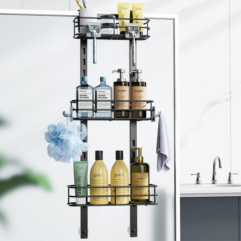 ODesign Over The Door Shower Caddy, 3-Tier Adjustable Hanging Caddy