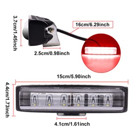 Biqing 2PCS Red Forklift Safety LED Light,6 Inch LED Work Light Bar Warehouse Warning Light 12V/24V Truck Safety Light Indicator Spotlight for Offroad/Truck/Tractor/Fork Truck