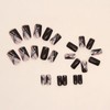 Jremg Black Press on Nails Medium Square Fake Nails with