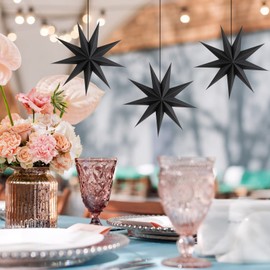 EASY JOY Paper Stars Poinsettia 30 cm Party Decoration White 3D Star Christmas Decoration Window Decoration Folding Stars for Hanging - 3 Pieces 30 cm