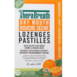 TheraBreath Dry Mouth Lozenges with Added ZINC - Mandarin Mint | Supports & Enhances Your Natural Saliva Production | 72 Count