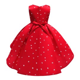 Lito Angels Minnie Red and White Polka Dot Fancy Dress Up Costume with Mouse Ears Hair Hoop for Baby Girls Birthday Christmas Party Outfits Age 18-24 Months