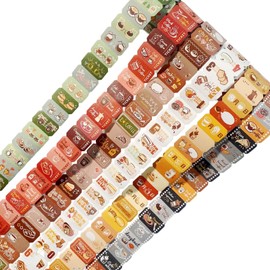 TIAMECH 6 Rolls Coffee is Lucky Series Paper Scrapbook Tapes, Sugar Coffee Label Ticket Decorative Tape Stickers for Junk Journaling, Scrapbooking Supplies, and Ephemera