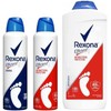 Kit 2 Desodorantes en Aerosol Rexona y + 1 Talco