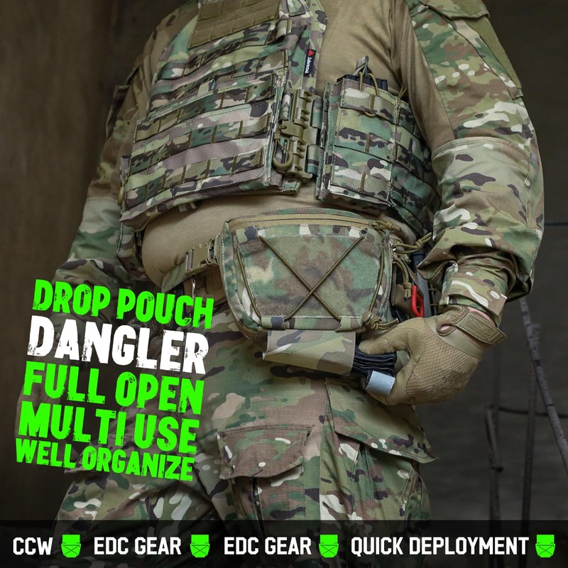 WYNEX Nylon Dangler Pouch, Tactical Drop Pouch for Chest Rig