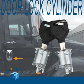 International Cab Door Lock Cylinder w/Keys for Left Driver & Right Passenger Door Handles Compatible with International Trucks Replaces 2506723C92 3606713C94 3546619C92