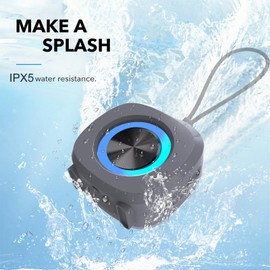 PEICHENG Speaker, Small Portable Bluetooth Wireless IPX5 Waterproof Shower Speaker,Loud Stereo Sound Deep Bass,TWS Paire, RGB Lights,Long Playtime for Outdoor Party, Great Gift,1PC(Gray)