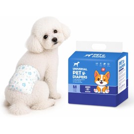 Genérico 12pcs Pañales Desechables para Perro, Envoltura Desechable Ultraabsorbente, para Mascotas Pequeñas y Medianas (Azul, M)