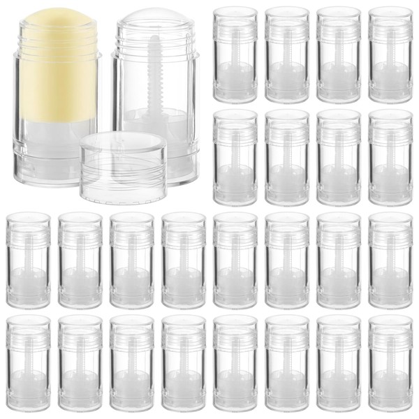 30 PCS Empty Deodorant Containers, 1 oz Refillable Transparent Plastic
