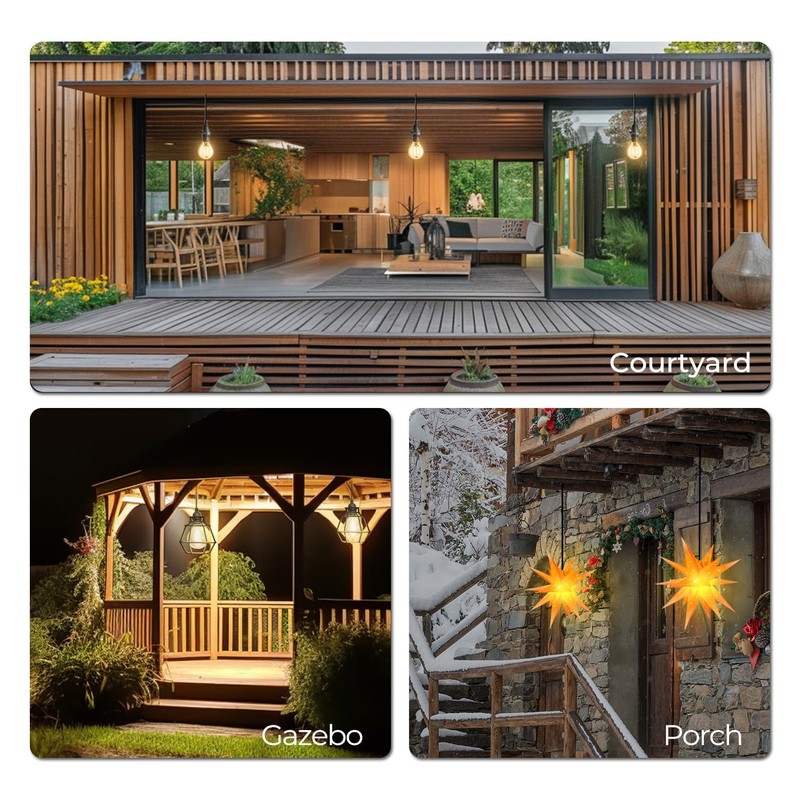 FIRMERST Outdoor Pendant Light Fitting with Plug, E14 Lamp holder