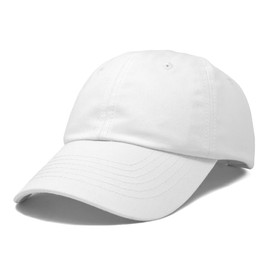 DALIX Unisex Youth Childrens Cotton Cap Adjustable Plain Hat - Unstructured (White)